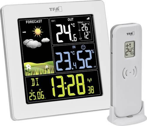 TFA Dostmann SUN 2 Funk-Wetterstation mit 12 bis 24 Stunden Vorhersage in Weiß - Bild 1