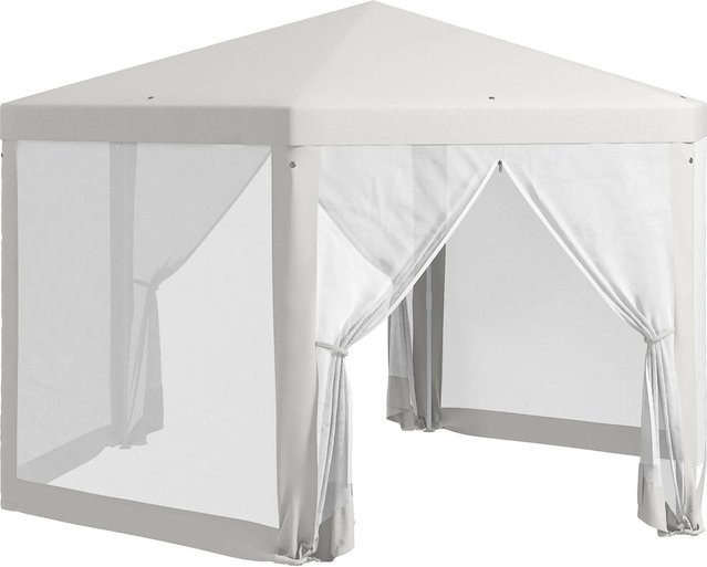 Outsunny Party-Zelt aus Metall und Polyester in Creme-Weiß, B/T/H: 341,2 x 394 x 250 cm - Bild 1