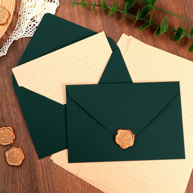 50er-Pack Waldfarbene Papierumschläge mit V-Klappe für 4x6 Karten, Breite: 10,9 cm, Höhe: 16,3 cm - Bild 1