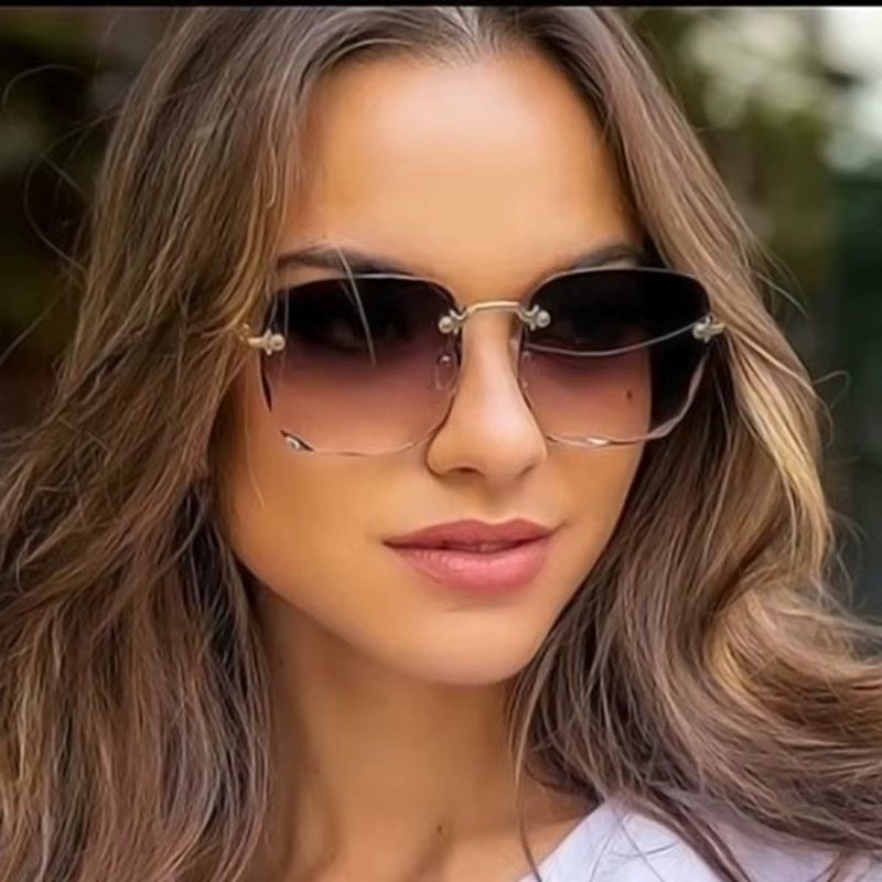 Oculos Sonnenbrille, randlos, quadratisch, rot, Metall, Unisex - Bild 3