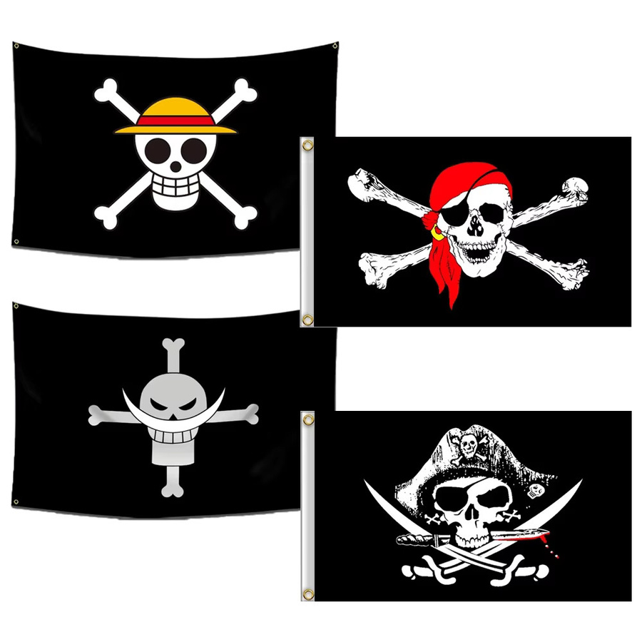 One Piece Jolly Roger Wanddekoration Banner mit Luffy und Zoro Motiv, Schwarze Piratenflagge von Bandai als Geschenk für Kinder - Bild 4