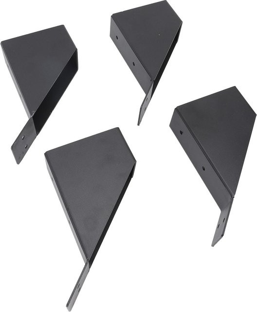 Nensit Pergola-Halterung Set aus verzinktem Stahl mit 45 Grad Winkel und Ablaufloch, 4 Stück, Schwarz - Bild 1