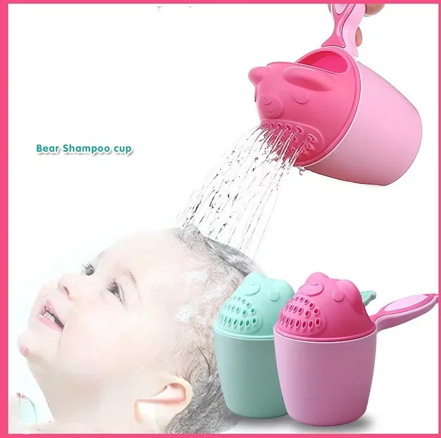 vvocci Baby-Haarwaschbecher für Kleinkinder in Pink mit niedlichem Cartoon-Design - Bild 1
