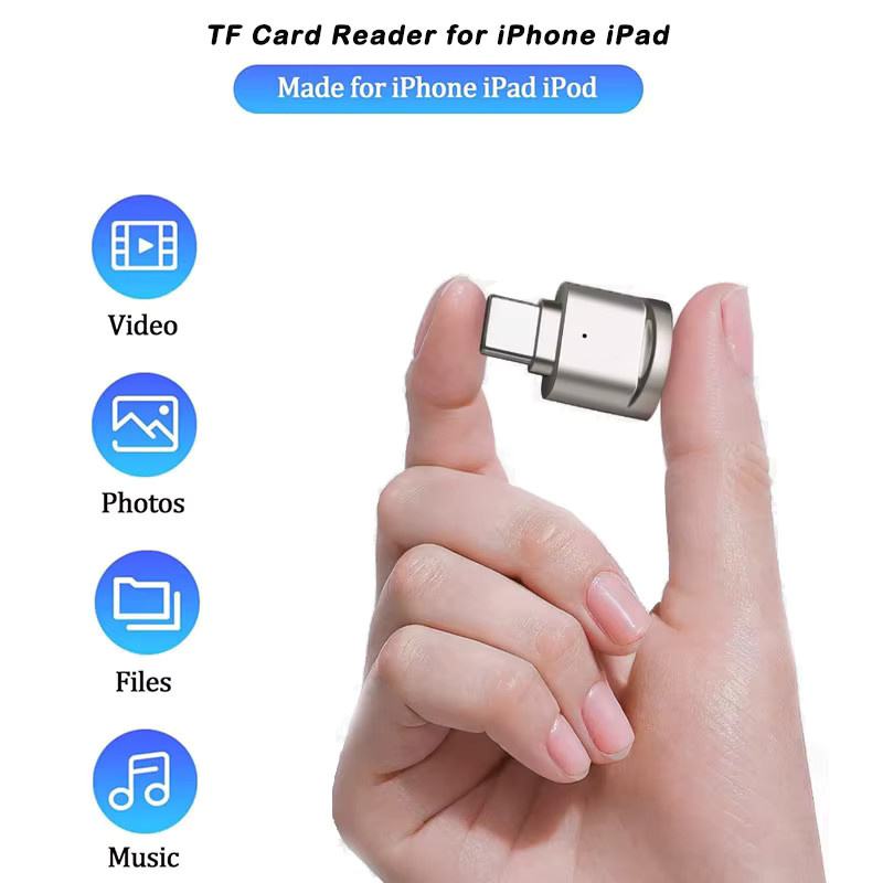 Huaxunyuan Lightning zu TF-Kartenleser Adapter in Silber für iPhone und iPad mit iOS Unterstützung - Bild 3