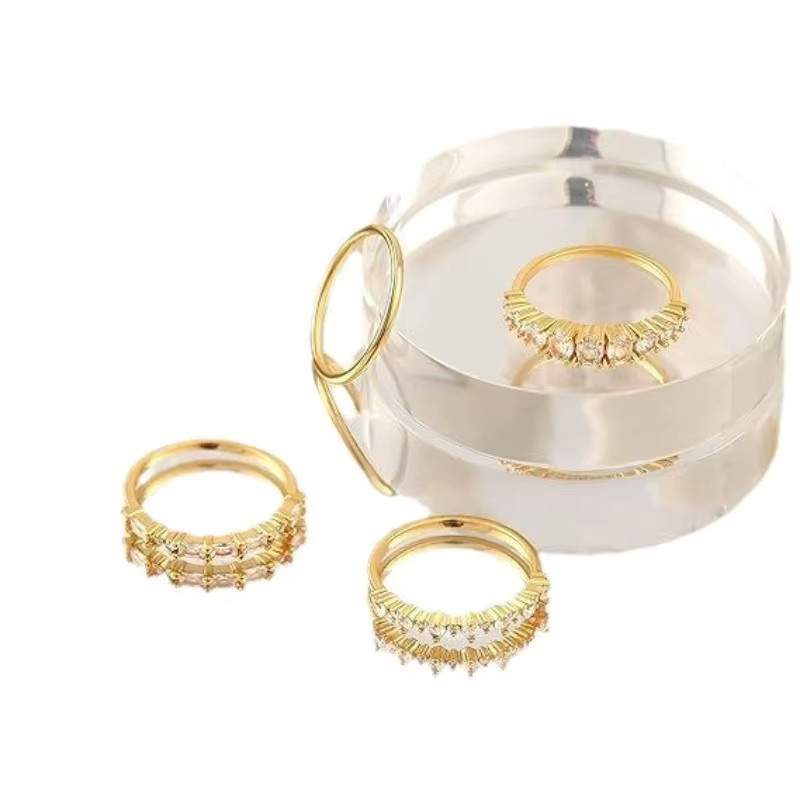 Kolmnsta Ringe, 18k vergoldet, Messing, Zirkonia, Damen - Bild 1