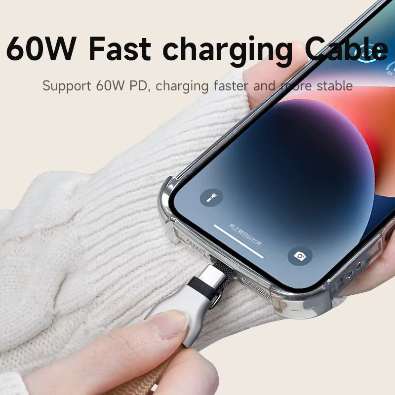 Hagibis Universal-Telefon-Lanyard mit USB-C auf USB-C-Kabel in Schwarz als Anti-Verlust-Gurt für iPhone 17 Pro Max, Kamera und Sony Fuji - Bild 2