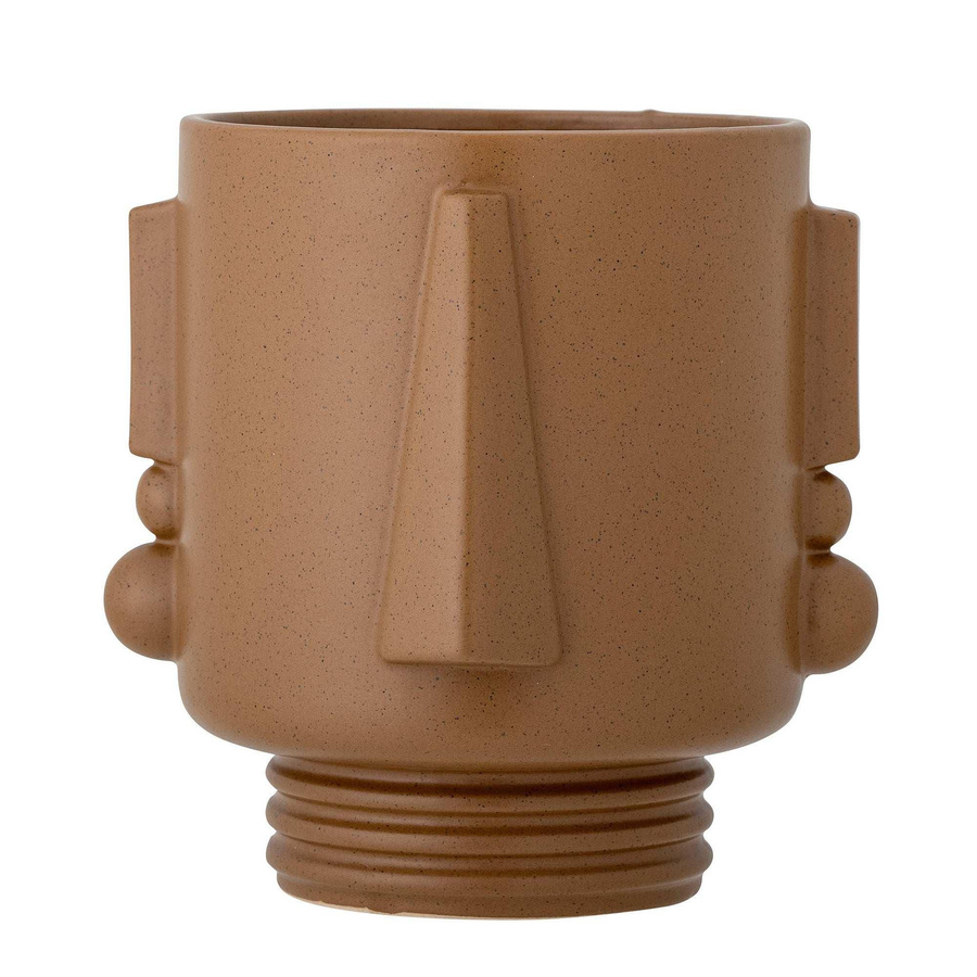 Bloomingville Blumentopf Guxim aus Keramik in Braun im skandinavischen Design, Höhe: 20,5 cm, Breite: 22,5 cm, Tiefe: 20,5 cm - Bild 1
