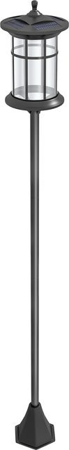 Outsunny Solar-Gartenlaterne LED Außenleuchte mit Dämmerungssensor IP44 Schwarz Höhe: 184 cm - Bild 1