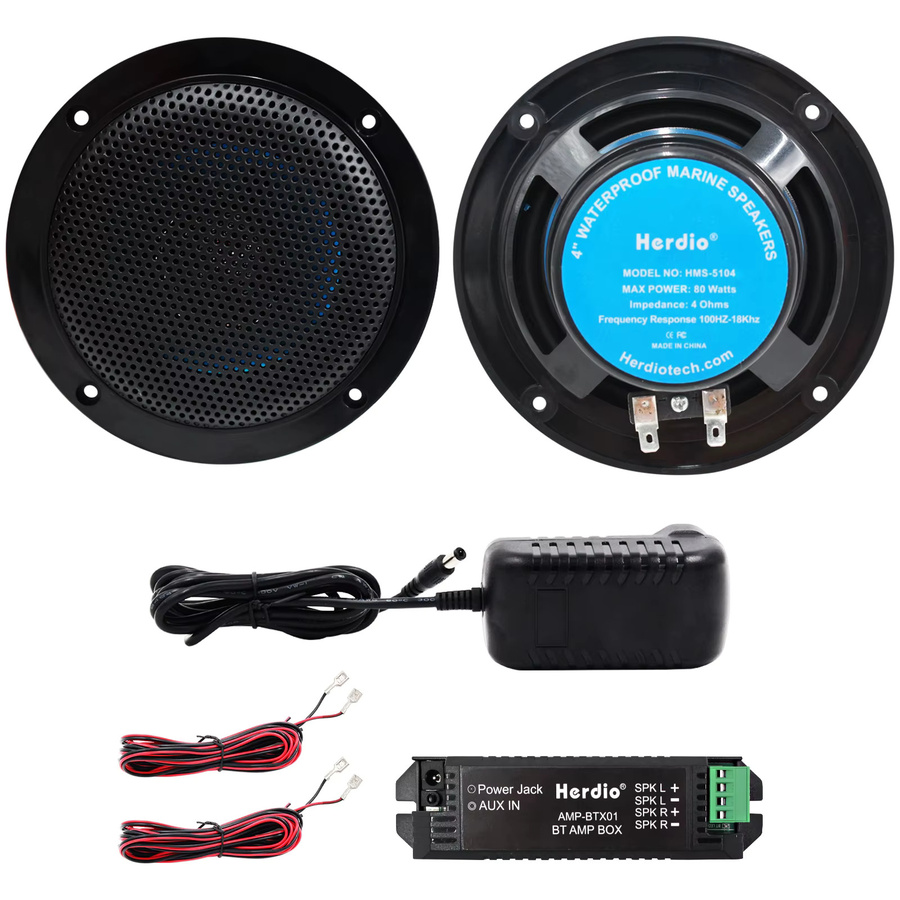 Herdio 4-Zoll Bluetooth Deckenlautsprecher Set, 160 W, wasserabweisend, Schwarz, 2 Stück - Bild 3