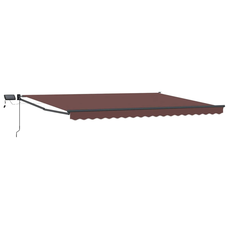 vidaXL Manuelle Gelenkarmmarkise mit LED-Beleuchtung in Braun, B: 5 m x T: 3 m - Bild 2