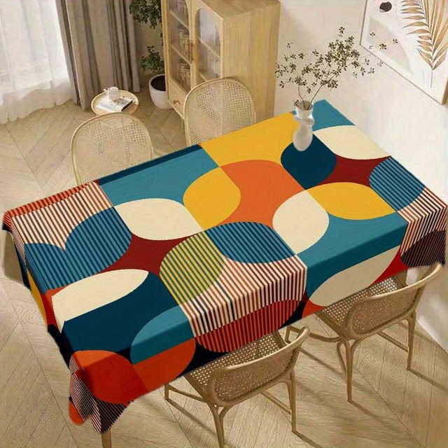 Wasserdichte Tischdecke mit buntem geometrischem Muster von JMG Household Supplies, rechteckig, Mehrfarbig, B/T: 100 x 160 cm - Bild 1