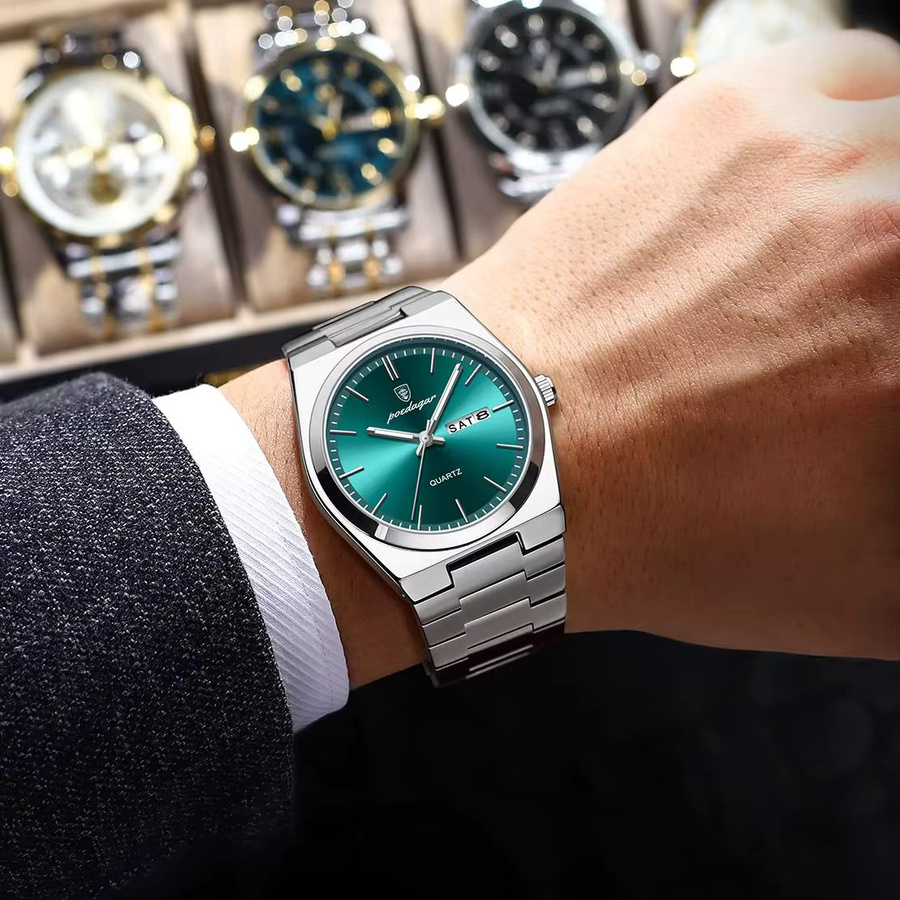 POEDAGAR Armbanduhr Edelstahl, Quarz, Herren - Bild 5