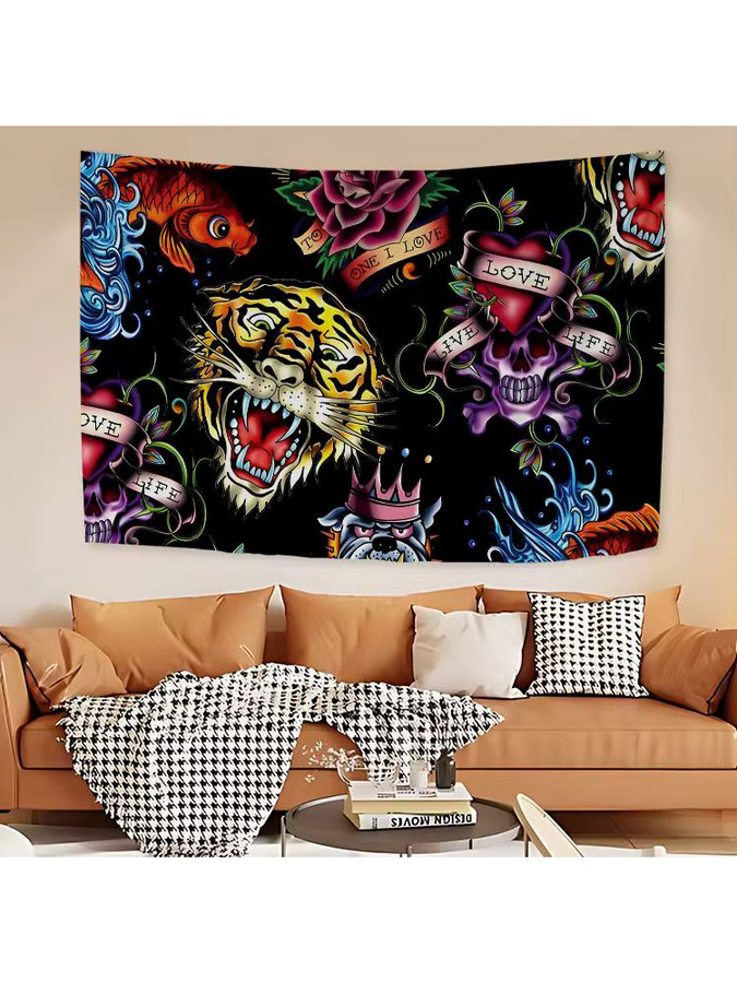 Potdemiel Wandbehang Hippie Tiger Motiv Multicolor Wandteppich für dein Wohnzimmer oder Wohnheim - Bild 5