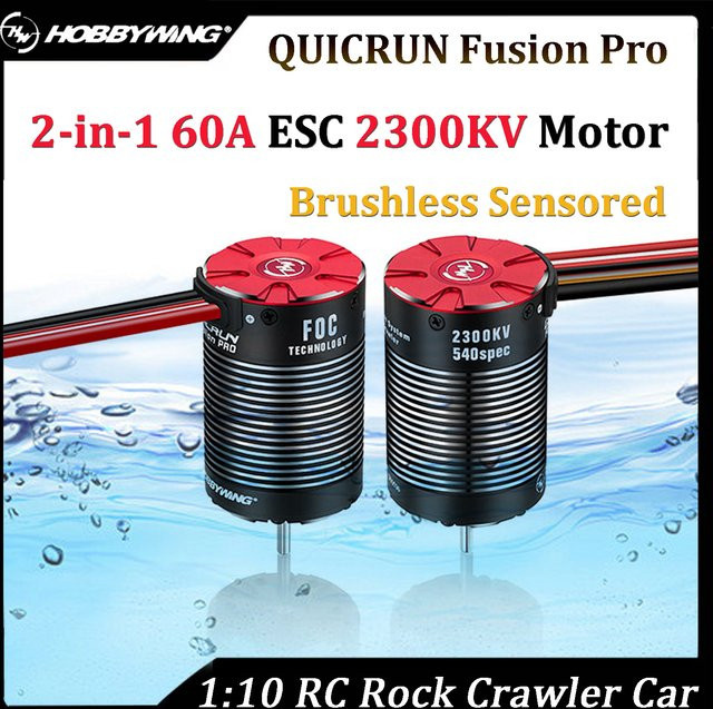 Hobbywing QUICRUN Fusion Pro, 2-in-1 60A ESC 2300KV Motor, bürstenlos, sensorisiert, wasserdicht - Bild 1