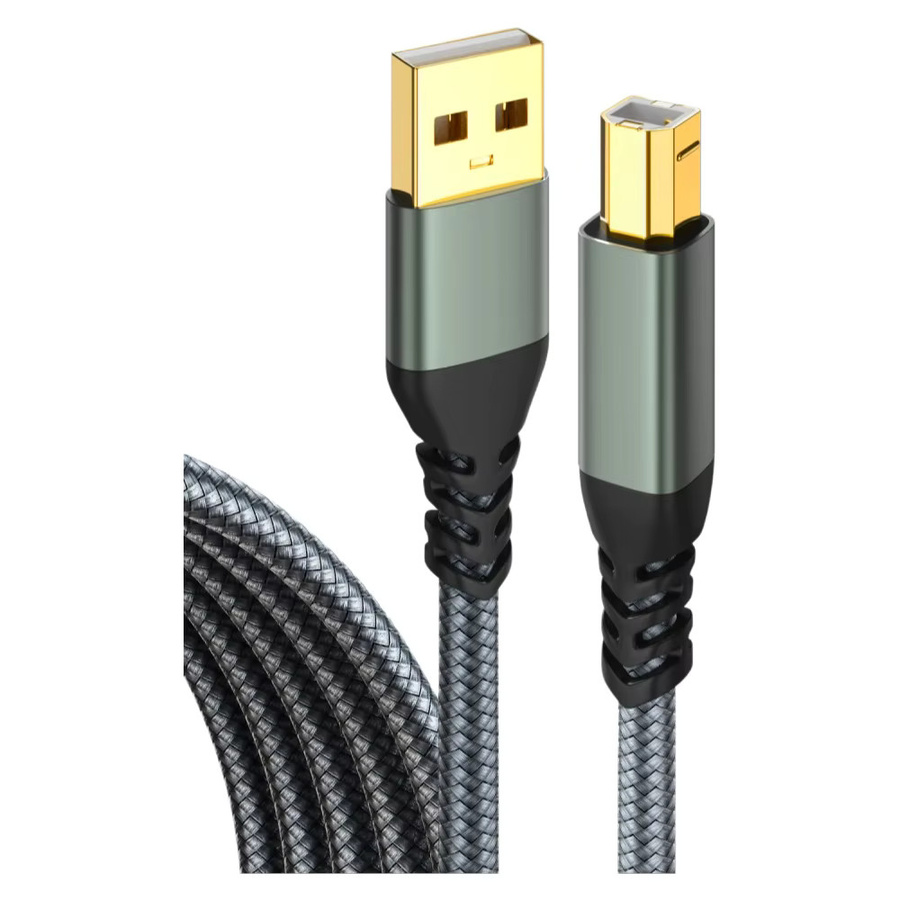 USB-A auf USB-B Druckerkabel für Hochgeschwindigkeits-Datenübertragung in Grau - Bild 6