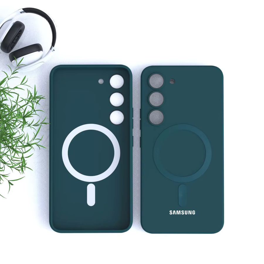 Stoßfeste MagSafe Flüssigsilikon-Schutzhülle für Samsung Galaxy S26 S25 S24 S23 S22 S21 S20 FE A57 in Purple - Bild 3