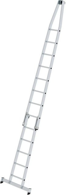 PROREGAL Sprossen-Glasreinigerleiter Satz mit Traverse, 2-teilig, Silber - Bild 1