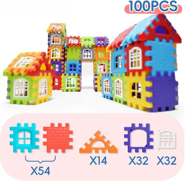 Yiran toy Hausbau-Set DIY Simulations-Baustein, bunt, 140-teiliges Set, ab 6 Jahren - Bild 1