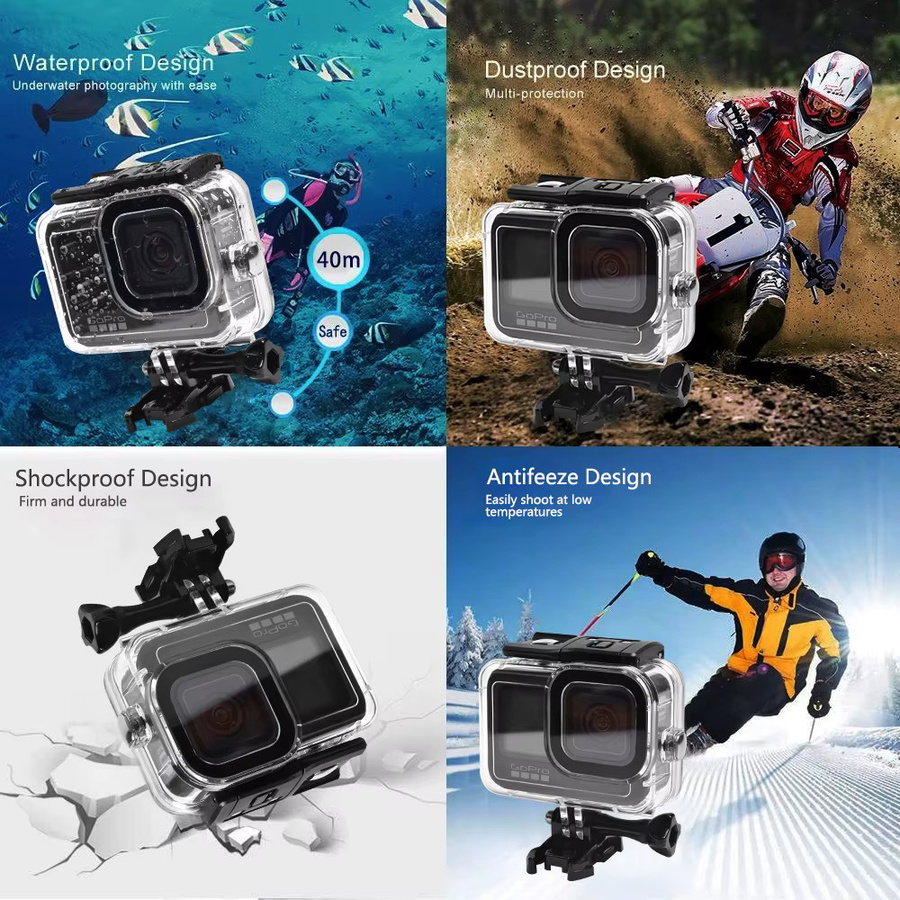 Wasserdichtes GoPro Gehäuse für GoPro 9, 8 und 7 in Transparent für Unterwasseraufnahmen bis 40m - Bild 4