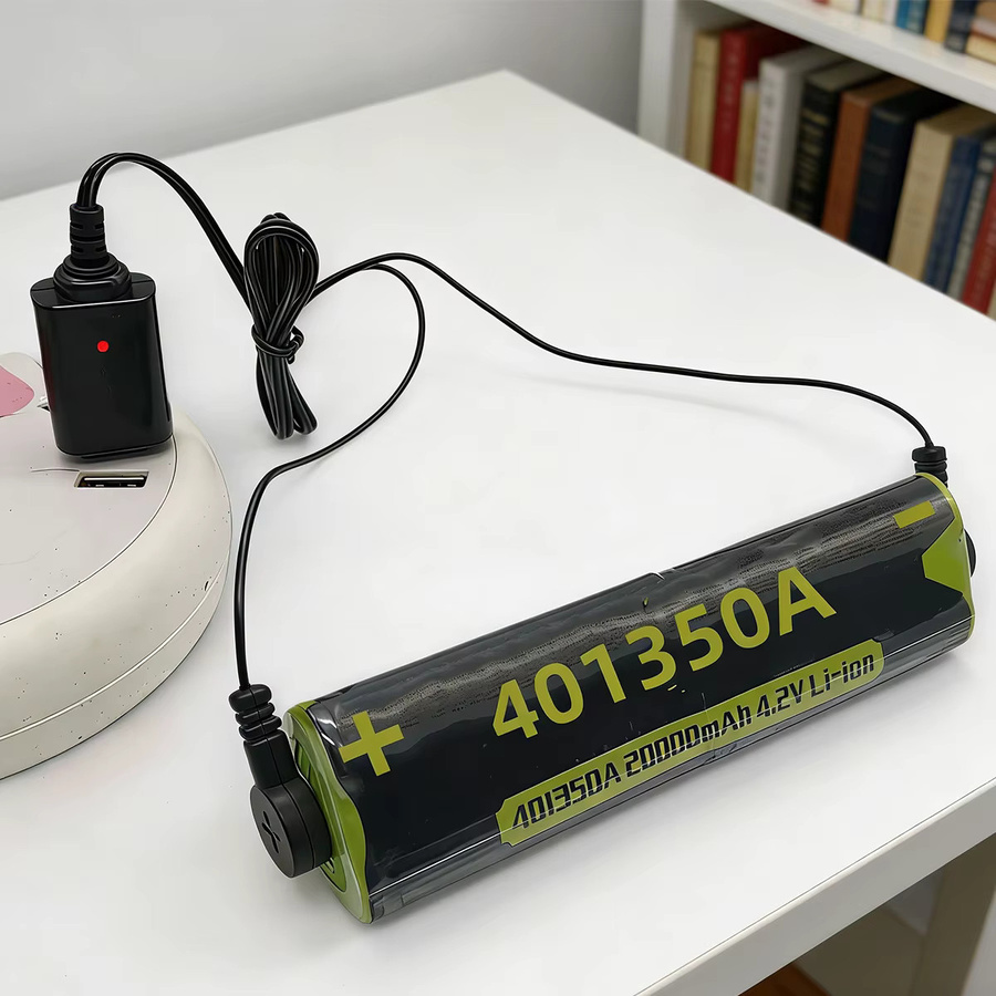 FONKEN Universal-Ladegerät für Lithium-Batterien 18650 16340 26650 mit magnetischem USB-C Anschluss, Schwarz - Bild 5