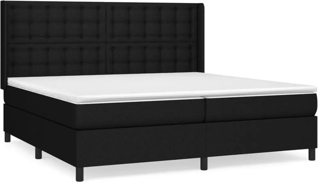 vidaXL Boxspringbett mit Matratze Hybrid Schwarz Weiß B/T/H: 200 x 200 x 203 cm - Bild 1