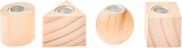 Rico Design Mini Kerzenhalter Geometrische Formen aus Holz in Natur für Kerzen mit einem Durchmesser von Ø 1,2 cm - Bild 1