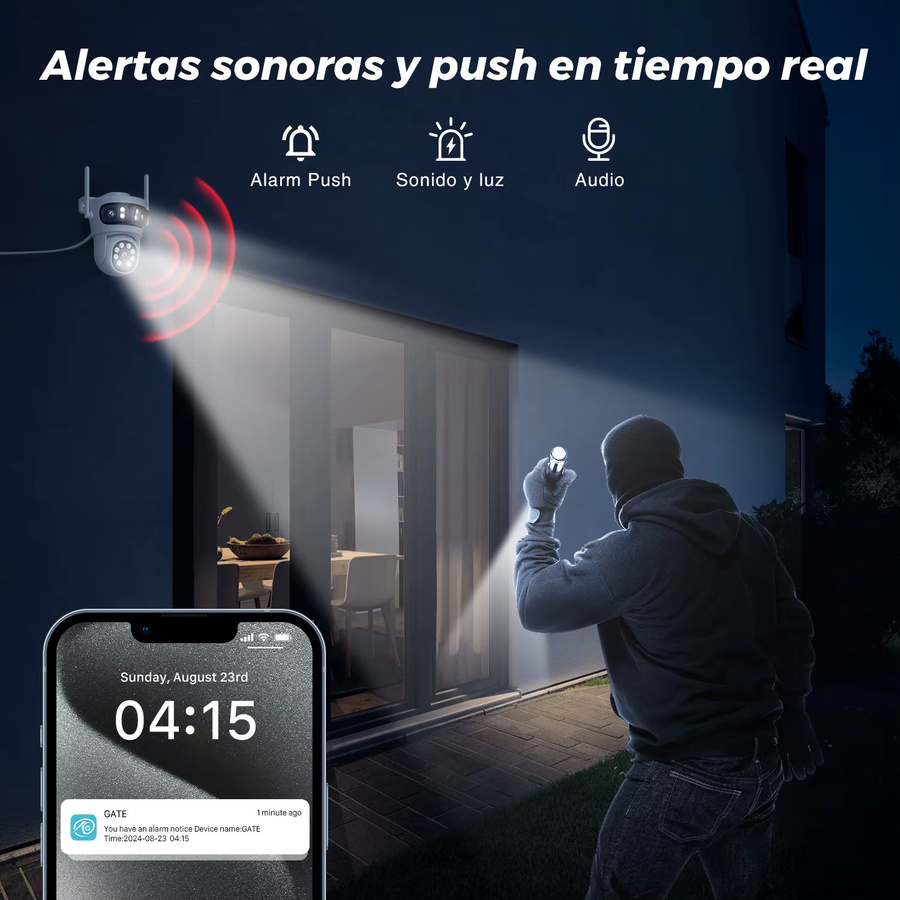 BESDER O-Kam Pro WLAN-IP-Kamera PTZ mit 15 MP Auflösung, 180 Grad Weitwinkel und automatischer Außenverfolgung in Weiß - Bild 3