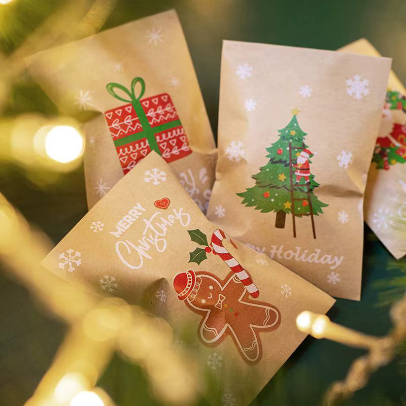 24er Set Ataozhekou Kraftpapiertüten in Braun zur Geschenkverpackung für Kekse und Süßigkeiten für Weihnachten und Partys - Bild 3