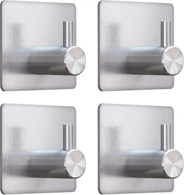 GUOFEI Set aus 4 selbstklebenden Handtuchhaken aus 304 Edelstahl für Badezimmer und Zuhause - Bild 1