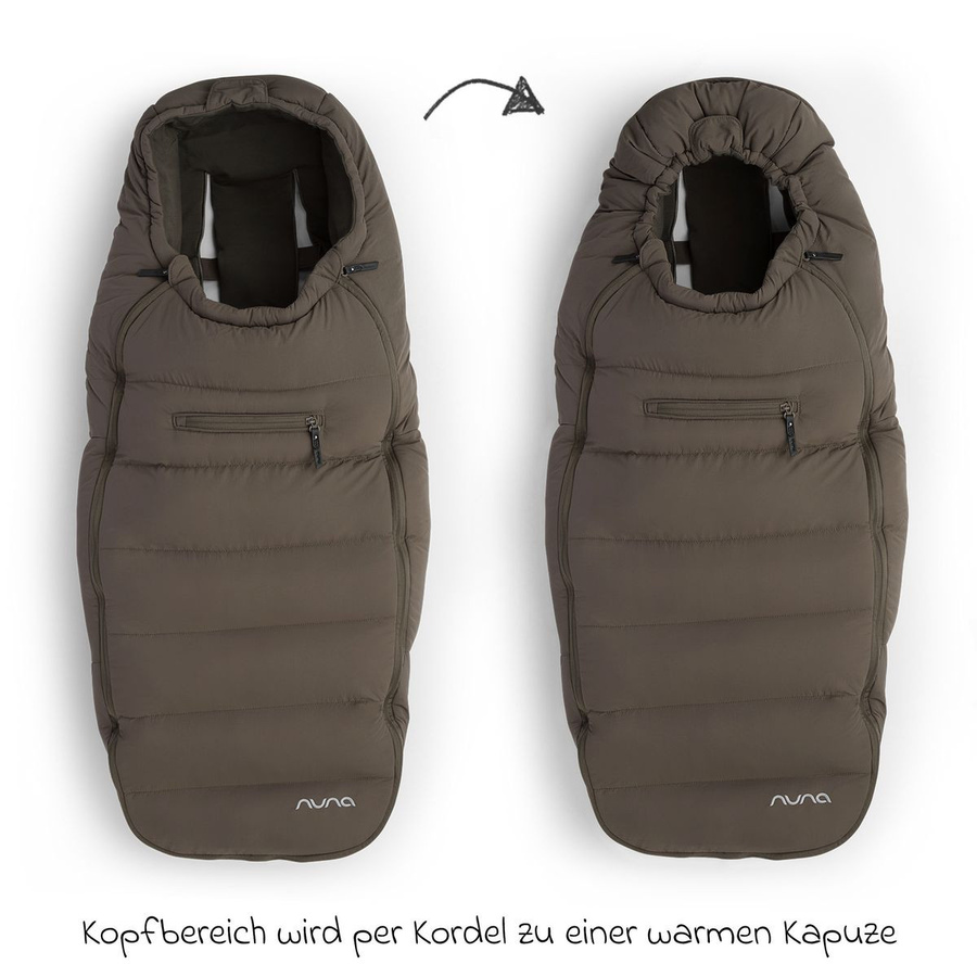 Nuna 2-teiliges Winter-Kinderwagen-Set mit Fußsack und Handschuhen aus Wolle in Grün und Braun - Bild 6
