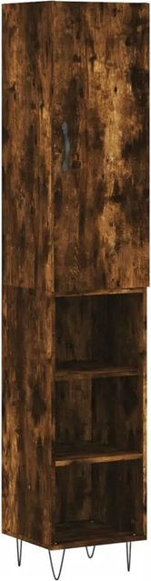 vidaXL Highboard Räuchereiche in Braun aus Holzwerkstoff und Metall, H x B x T: 180 x 34,5 x 34 cm - Bild 1