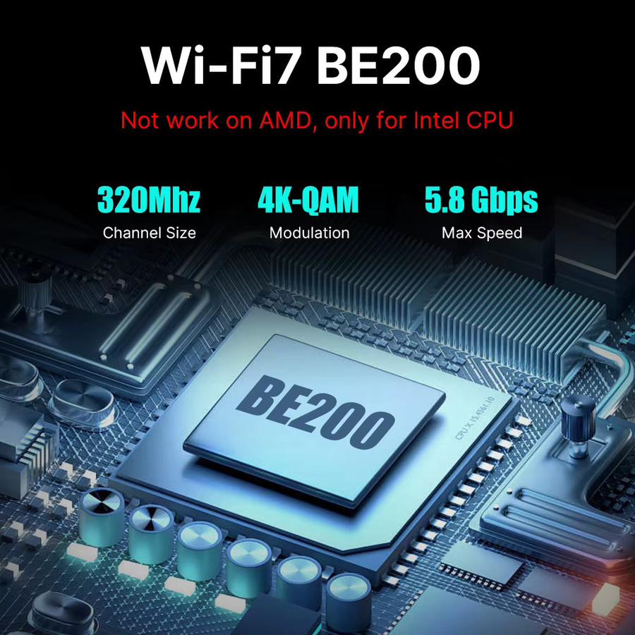 FENVI WIFI 7 FV-BE8800RGB PCIe Wireless WLAN Karte mit Bluetooth 5.4, Tri-Band 2,4G/5G/6GHz, 8774 Mbit/s, BE200NGW für Windows 10/11 - Bild 3