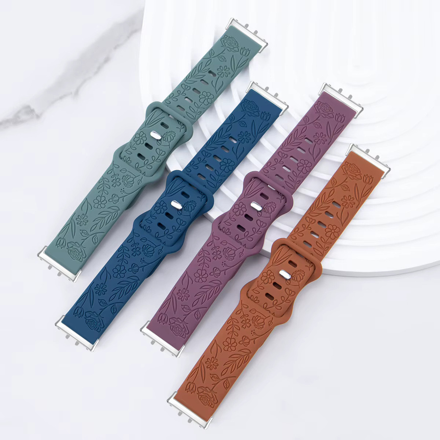 OAKCHARM Uhrenarmband Silikon, Blumenmuster, Samsung Galaxy Fit 3 - Bild 2
