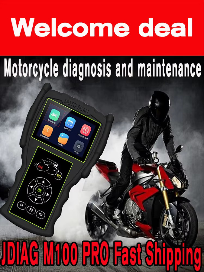 JDiag M100 Motorrad OBD2 Scanner Diagnose Werkzeug für KTM, Ducati, Honda, Yamaha und Kawasaki in Rot/Schwarz - Bild 7