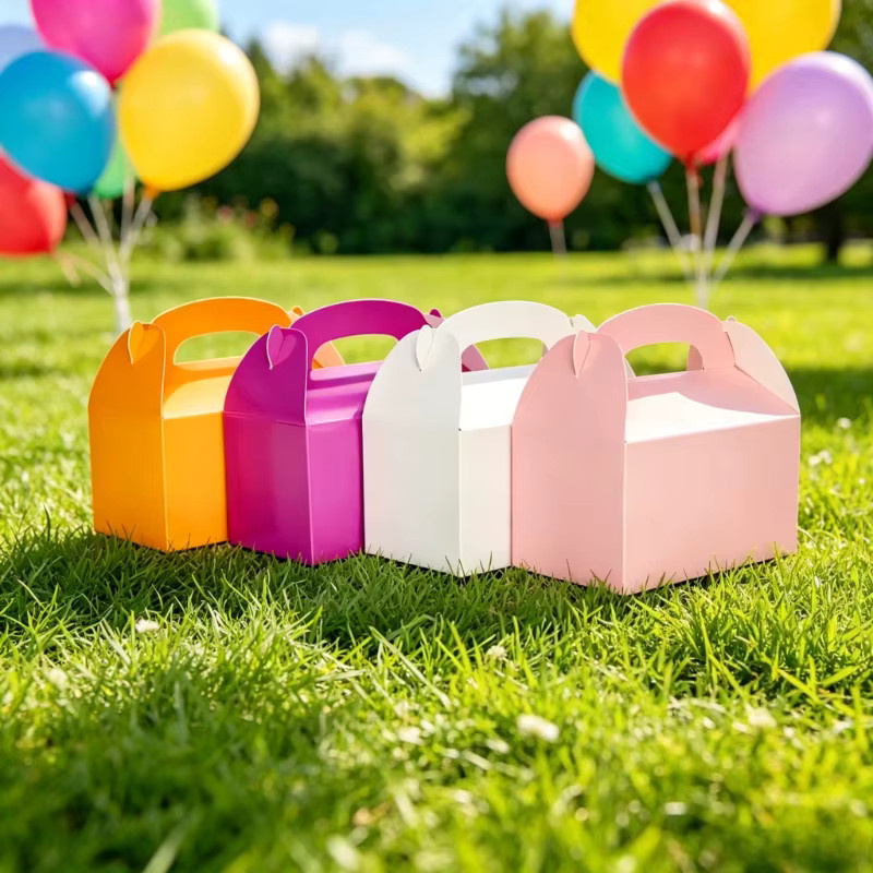 20 Stück Weihnachts-Kuchenboxen aus Papier in Blau und Multicolour als Geschenkverpackung für Backwaren und Süßigkeiten - Bild 3