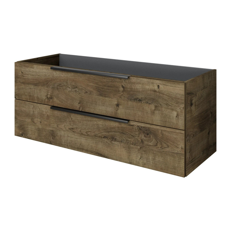 Pelipal Waschbeckenunterschrank Quantum 07 Eiche Ribbeck Quer mit 2 Auszügen, Farbe: Braun, B: 120 cm, H: 48 cm, T: 43 cm - Bild 2