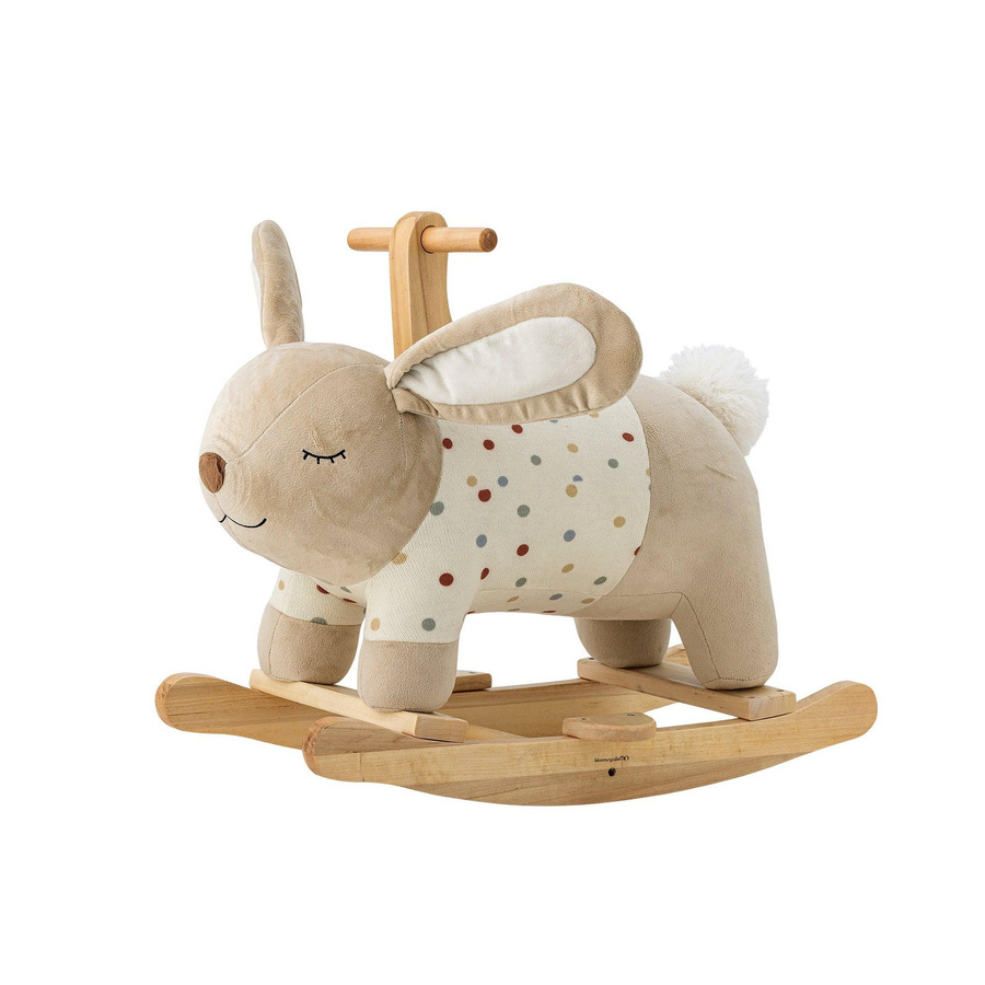 Bloomingville Mini Schaukeltier Hase Multi Villja, Plüsch / Textil, Holz, Bunt / Mehrfarbig - Bild 1