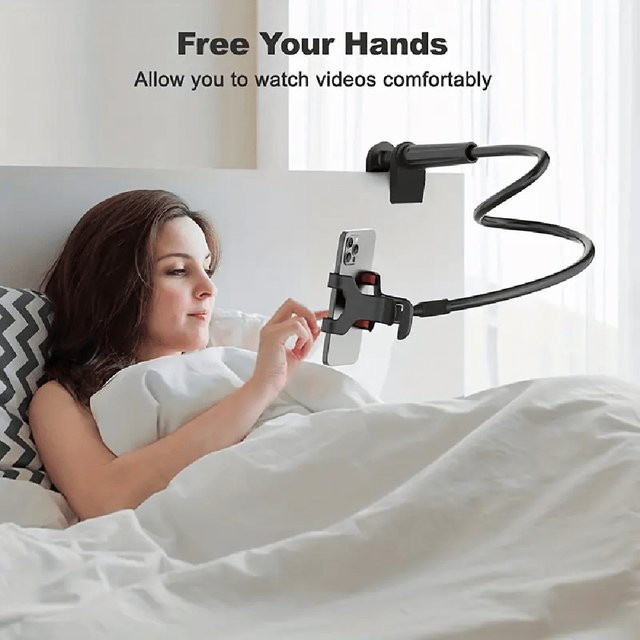 Multifunktionaler Lazy Holder Verstellbarer Langer Arm Universeller Handyhalter mit Clip für Bett und Schreibtisch in Schwarz - Bild 1