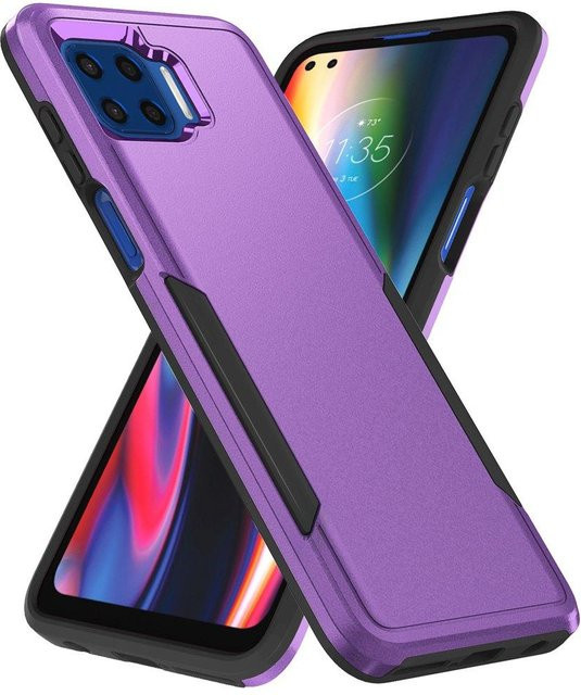 Stoßfeste Hybridhülle für Motorola Moto G 5G Plus und Moto One 5G in Purple mit zweischichtigem Design aus PC und TPU - Bild 1