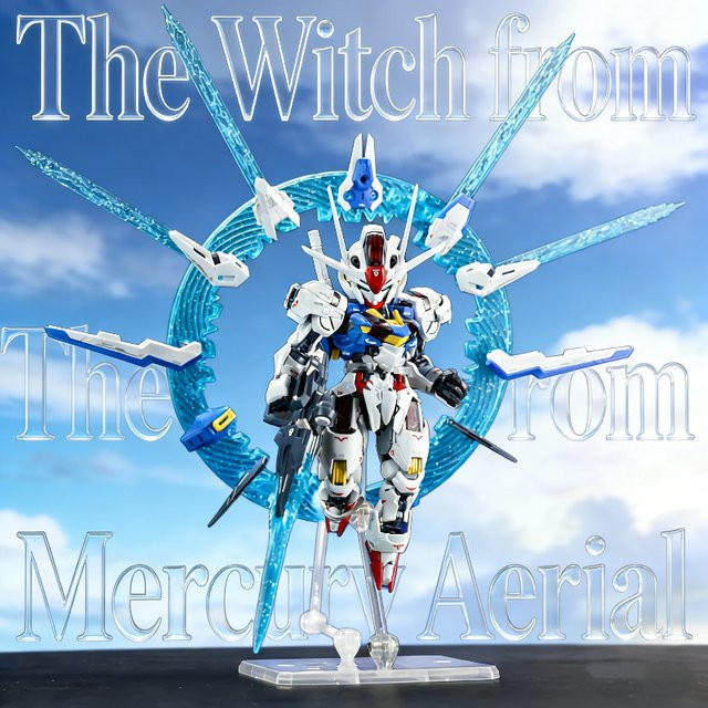 Bandai MGSD XVX-016 SUPA Aerial Mercury Witch Bausatz, Actionfigur, mit Ringeffekten und Zubehör - Bild 1