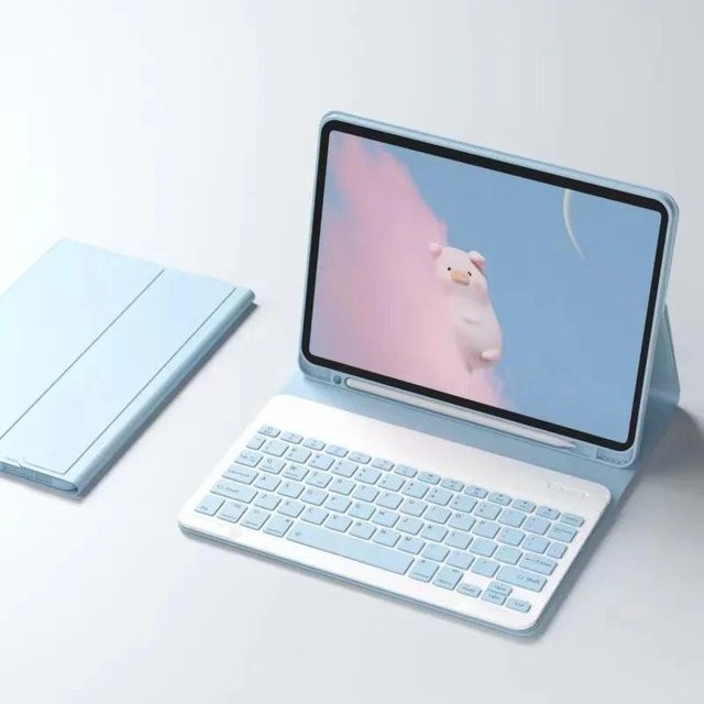 Rui Di Magnetische Bluetooth Tastaturhülle für iPad Air 11 M3 und iPad Pro 11, Tablet-Ständer und Schutzhülle, Blau - Bild 1