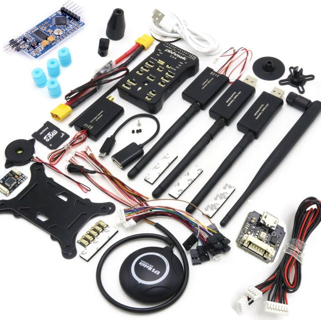 Pixhawk PX4 PIX 2.4.8 32-Bit Flugsteuerung mit Telemetrie, M8N GPS, Mini OSD, Power Modul und Zubehör für FPV in Schwarz - Bild 1