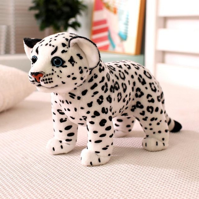 Leopard Schneeleopard Puppe Plüschtier, grau, 26cm - Bild 1