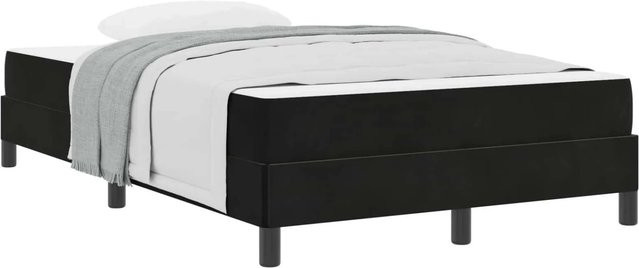 vidaXL Boxspringbett mit Matratze Schwarz Stoff B/T/H: 120 x 220 x 45 cm - Bild 1