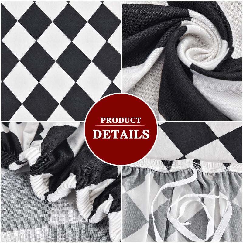 2er-Set dehnbare Ohrensesselbezüge von Household supplies MH in Schwarz mit geometrischem Muster aus Polyester, wasserabweisend und rutschfest - Bild 1
