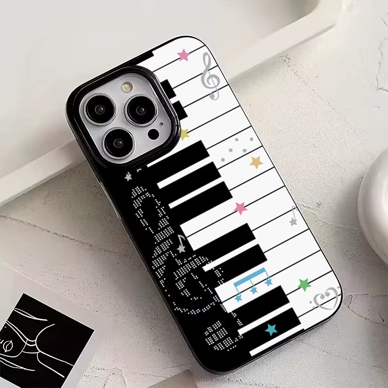 Kreative iPhone Handyhülle mit koreanischem Klavier-Noten-Design in Multicolour für iPhone 17 bis iPhone 7 Modelle - Bild 3