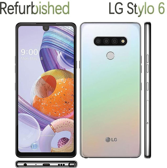 LG Stylo 6 Q730TM Smartphone, Refurbished, Weiß, 64 GB ROM, 3 GB RAM, Android, 4G/LTE, Simlock Frei - Bild 1