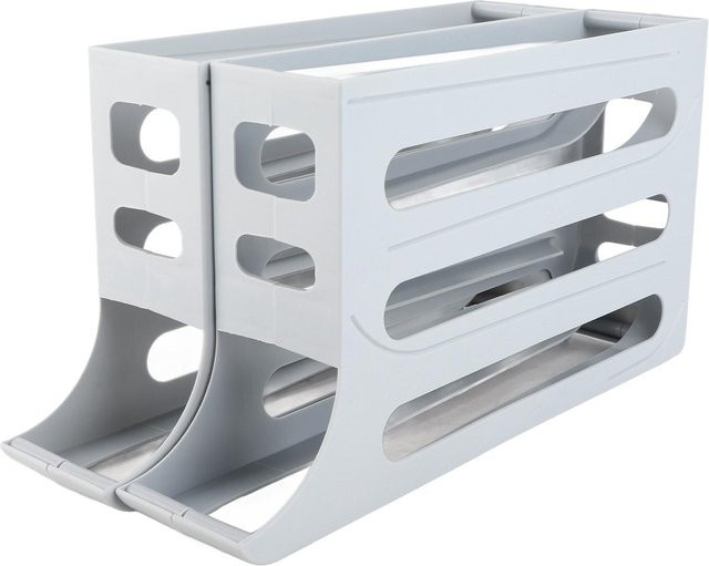CosyHome Automatischer Eierspender mit Rollfunktion, 4 Etagen, Platzsparender Eierablage Organizer für den Kühlschrank, Grau - Bild 1
