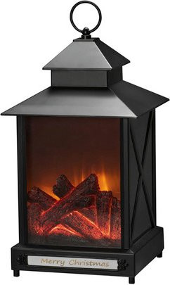 Konstsmide LED Laterne in Schwarz mit Timer und warmweißem Licht, B/T/H: 24,5 x 24,5 x 42 cm - Bild 1