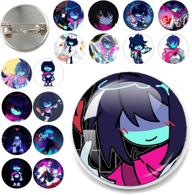 Glasbrosche Deltarune Kris, Metallnadel, Abzeichen - Bild 1